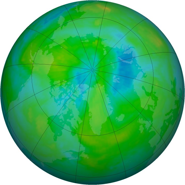 Arctic ozone map for 09 September 1987